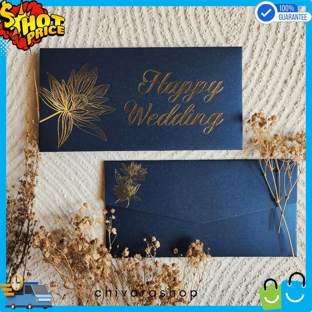 

Amplop Uang Horizontal Besar 9.5X18.5Cm Happy Wedding Congratulations / Angpao Selamat Bahan Fancy Jasmine / Angpau Wedding / Angpau Congratulations (Isi 10 Pcs) Flash Sale! Diskon Hingga 70%