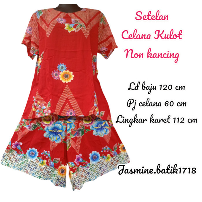 Setelan kulot Non kancing batik polla premium