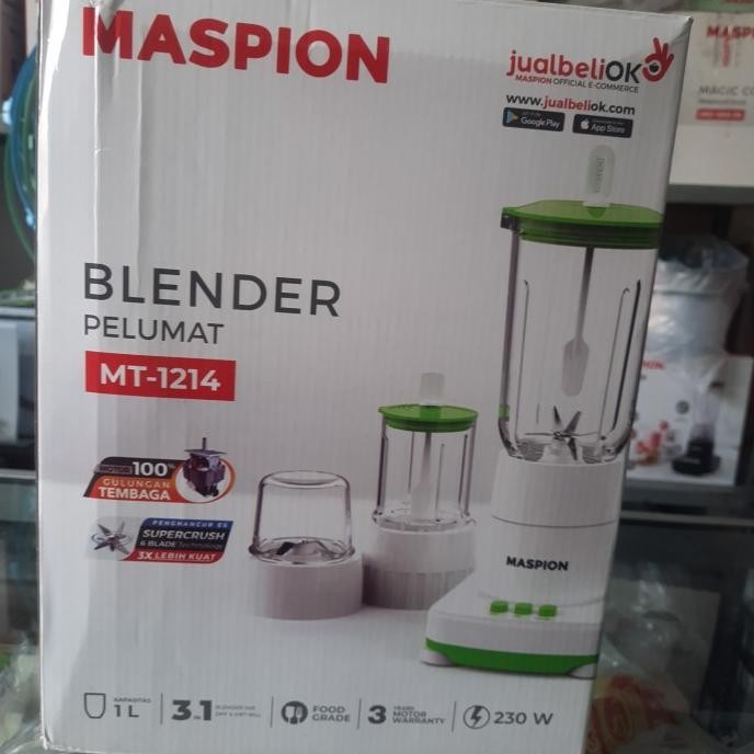 +%+%+%] MASPION BLENDER 3 IN 1 MT1214 GELA S KACA + BUMBU KERING + BUMBU BASAH