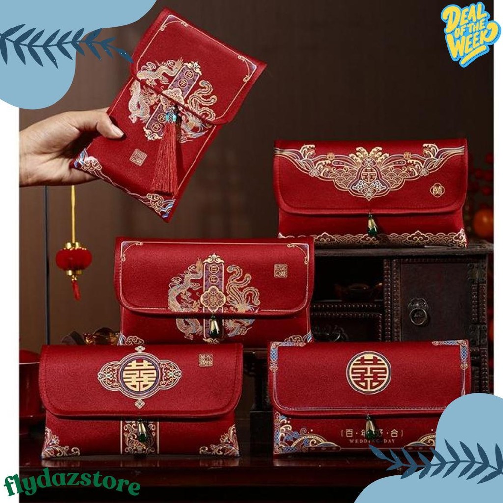 

[Dompet Angpao Kain Shuang Xi Premium] Dompet Amplop Angpao /Angpau / Hongbao Glitter Wedding, Sangjit , Uang Susu, Pernikahan / Shuang Xuang Xi Terlengkap Dan Termurah