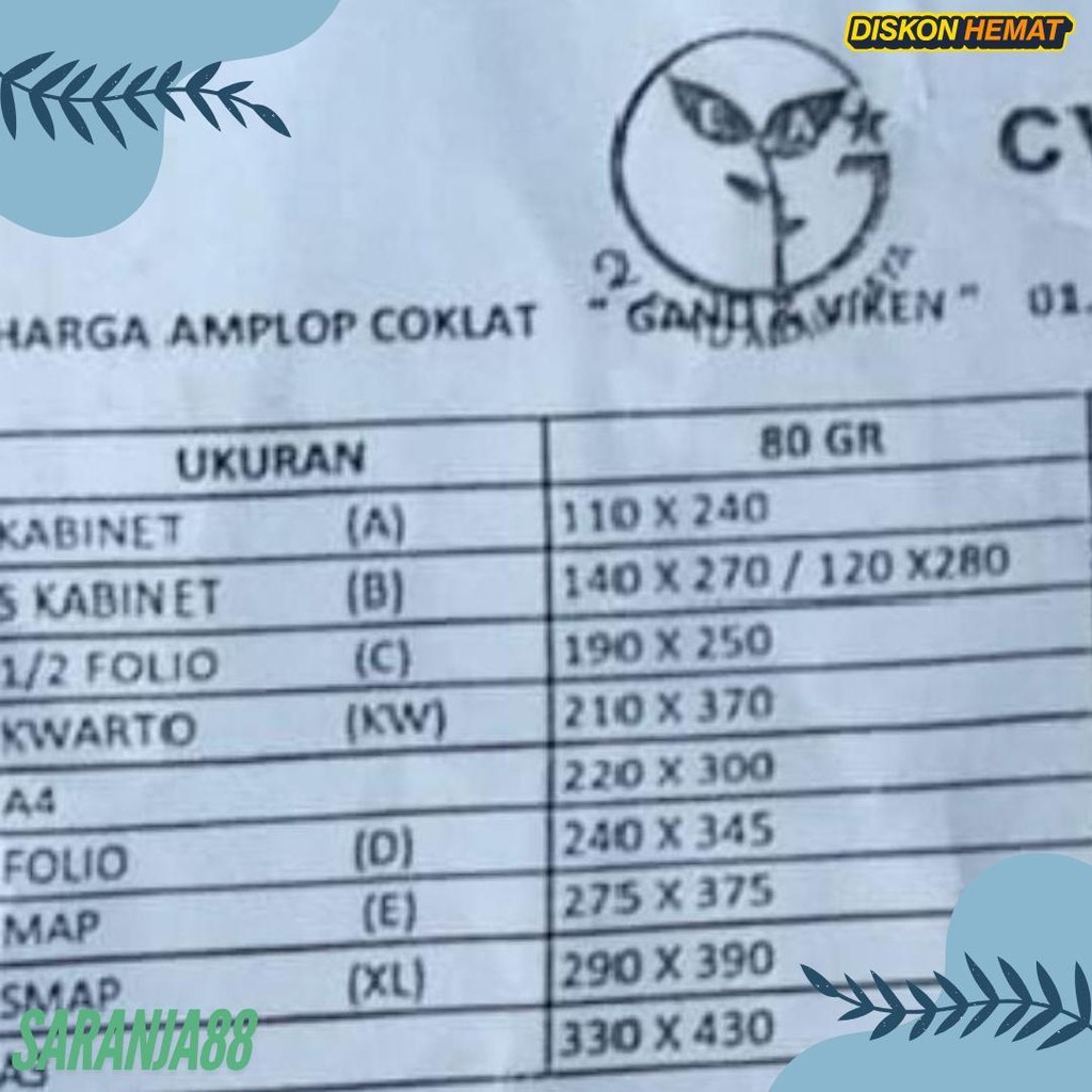

Amplop Coklat Polos Folio Seal/Lem Gand ( 1Pak/100Pcs ) Terlaris! Produk Ini Banyak Dicari