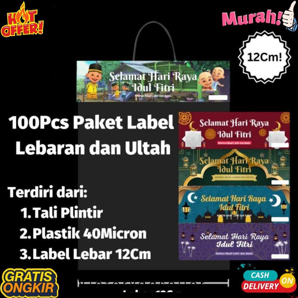 

[100Pasang] Plastik Label Ukuran 12Cm Ulang Tahun Dan Label Lebaran Plastik Idul Fitri Murah Peluang Bisnis Amplop Lebaran Diskon Setengah Harga