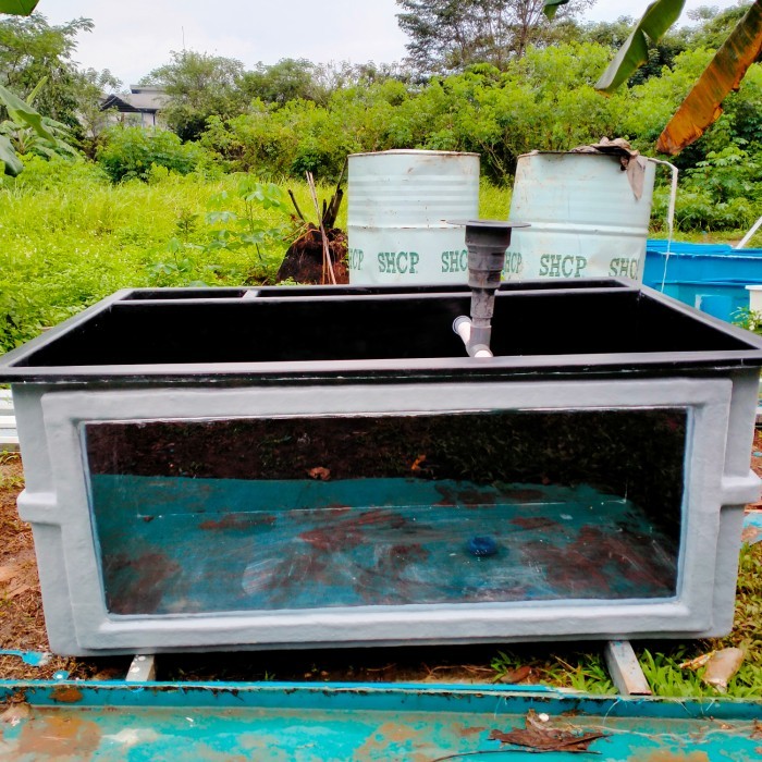 kolam fiber aquarium combinasi kaca