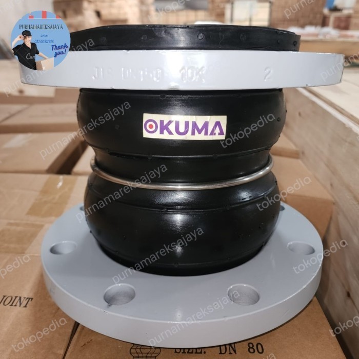 FLEXIBLE JOINT RUBBER TWINFLEX 11/2" INCH FLANGE JIS10K PN16 ANSI150