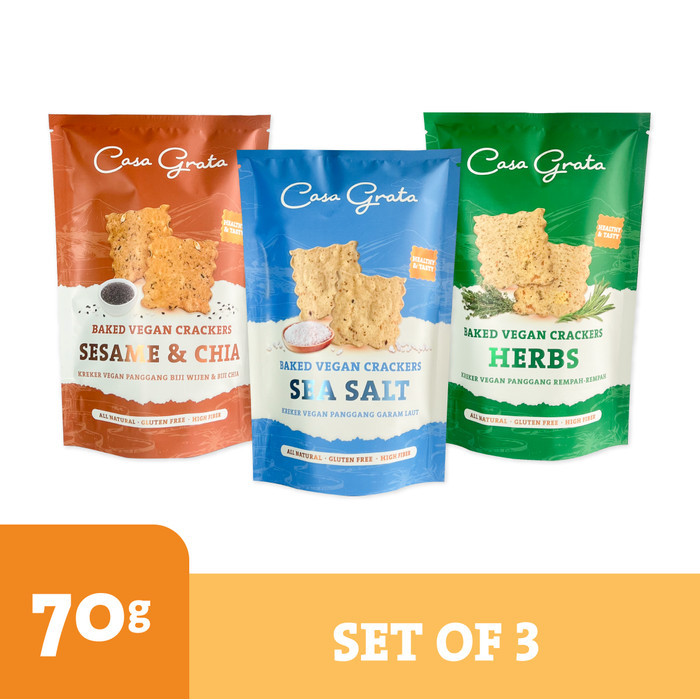 

SET OF 3 - 70GR ( 3 CASA GRATA CRACKERS - CHOOSE YOUR OWN FLAVOR)