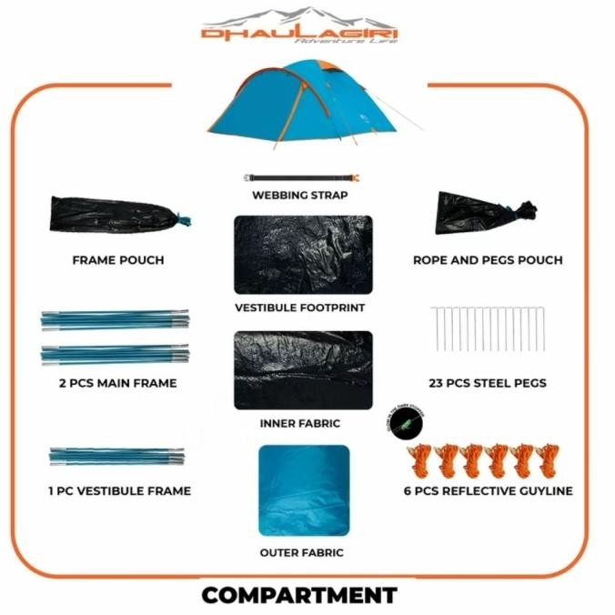 Tenda Dhaulagiri Terra 45 - Tenda Camping Dhaulagiri Free Footprint Terlaris
