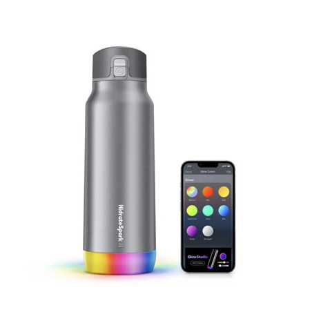 

HidrateSpark PRO STEEL 32oz Smart Water Bottle (SILVER/BLACK)