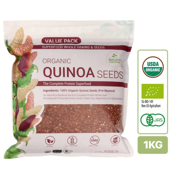 

Nature's Superfoods Organic Red Quinoa Seeds 1kg