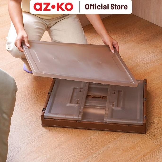 Promo Azko Stora 51X35X26 Cm Kotak Penyimpanan Lipat - Cokelat Choco Wadah Kotak Simpan Serbaguna Fo