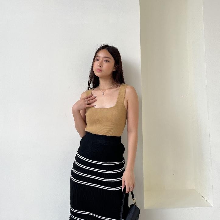 Flo Tank Top / Crop Top Wanita Korea / Tank Top Premium / Atasan Rajut