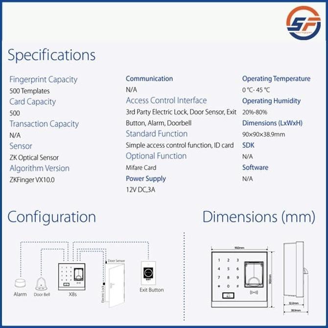 Sale Zkteco X8S Access Control Akses Kontrol Pintu