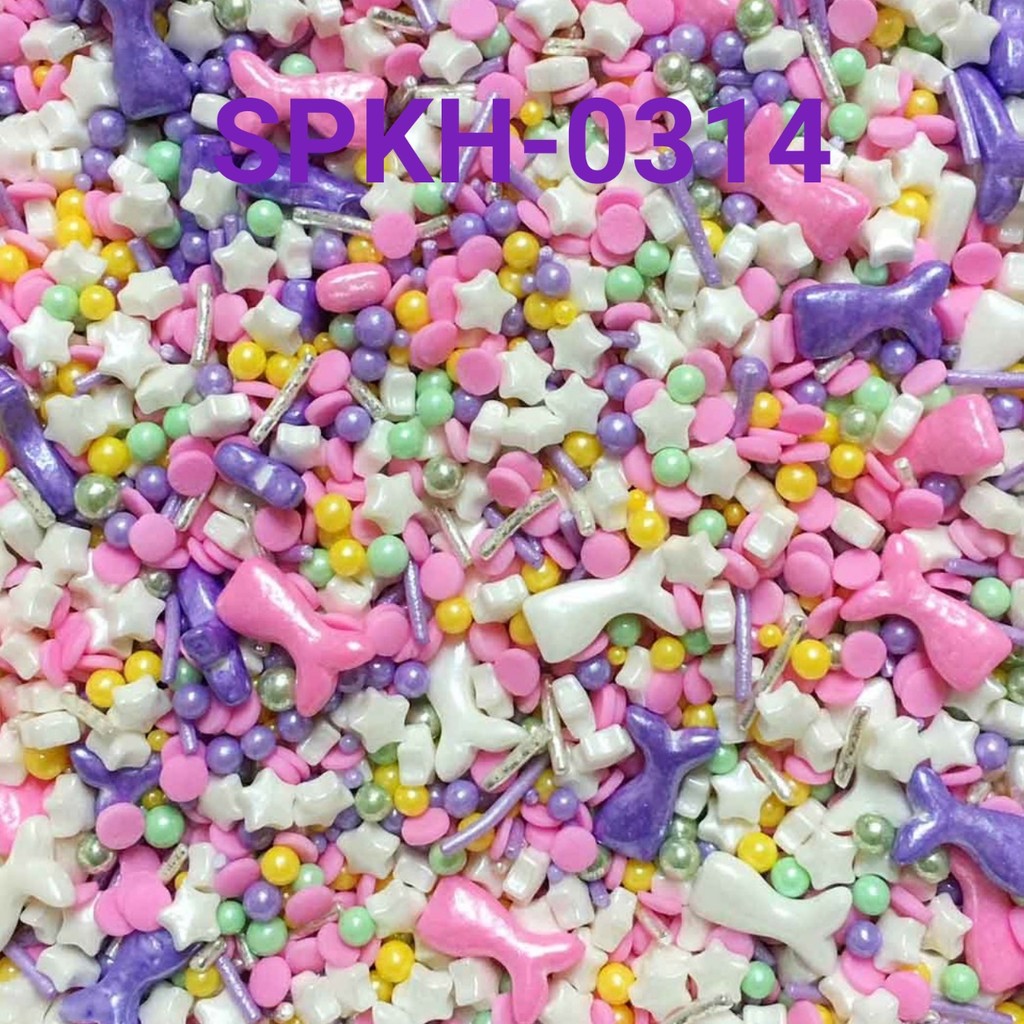 

SPKH-0314 Sprinkles sprinkle springkel 500gr ekor duyung ungu pink (SPRINKLES)