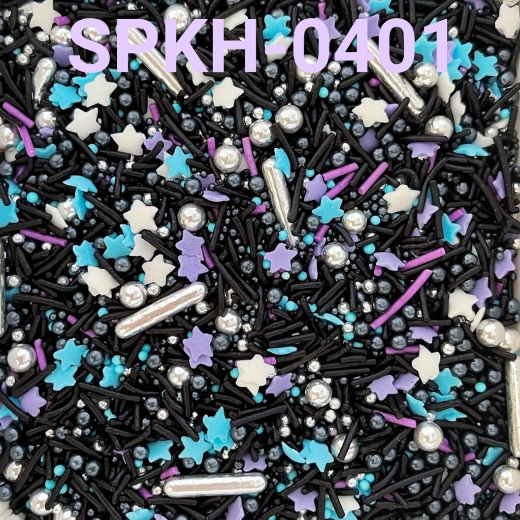 

SPKH-0401 Sprinkles trimit sprinkel 500gr meses hitam mix bintang star (sprinkles)