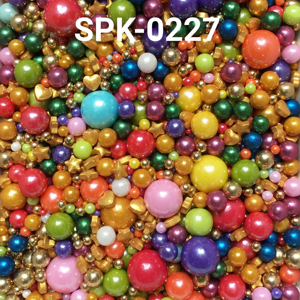 

SPK-0227 Sprinkles sprinkle sprinkel 1kg 1 kg mutiara rainbow emas (SPRINKLES)
