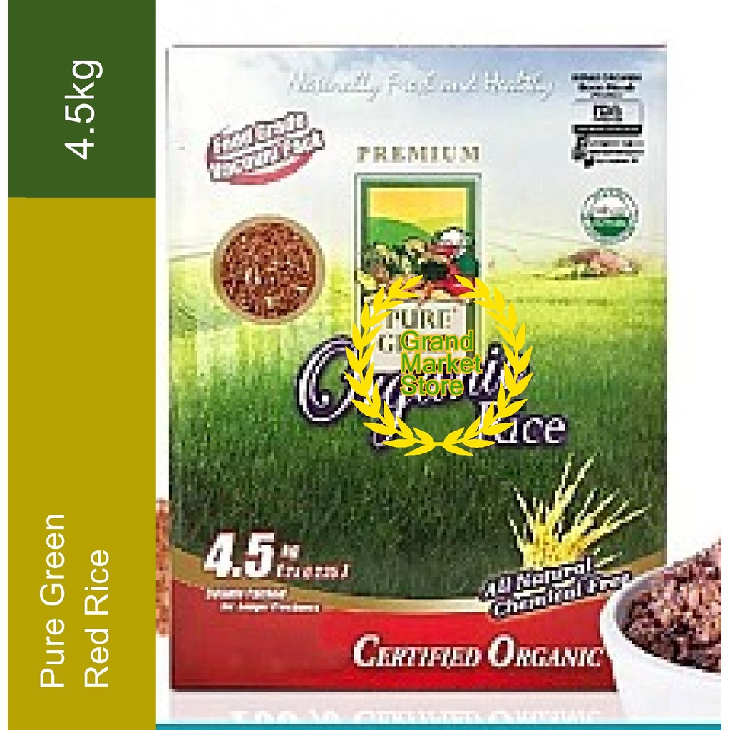 

Pure Green Beras Organik 4.5kg - Merah Pure Green Red Rice 4500g Pure Green Beras Merah 4,5kg Beras Pure Green