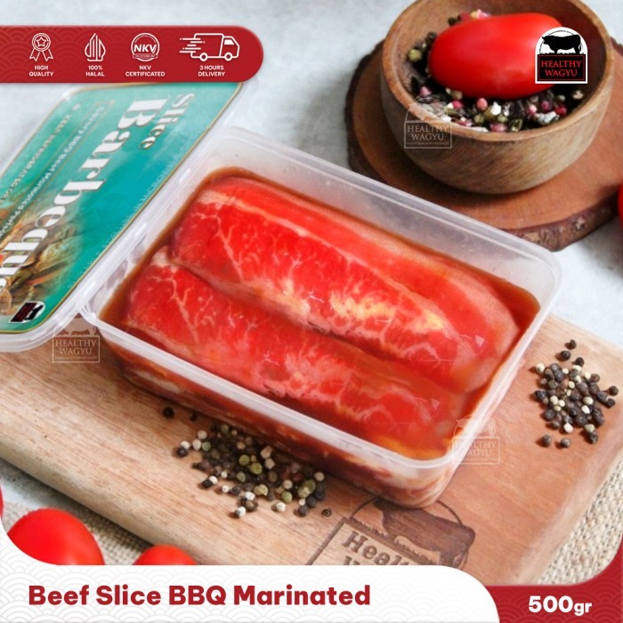 

Beef Slice BBQ Marinated Daging Slice Marinasi rasa BBQ 500gr