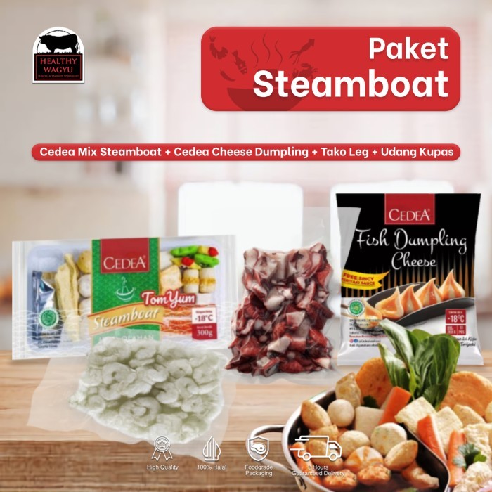 

Paket Steamboat Kuah Tom Yum / Dashi Seafood Komplit untuk 3-4 Porsi