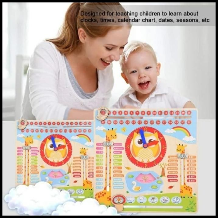 

Mainan Edukasi Anak Kalender Waktu ~ Multifunction Calender Clock