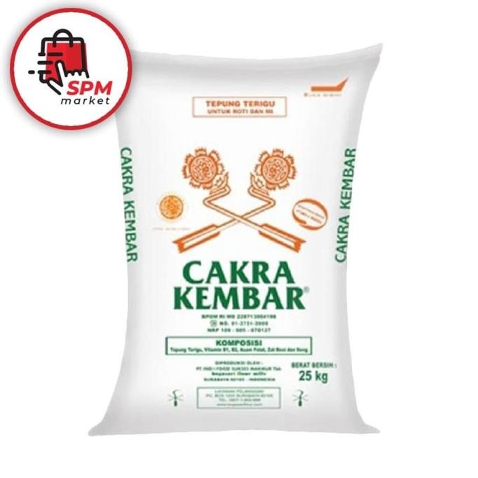 

BARANG TERLARIS Tepung Terigu Cakra Kembar Bogasari Karung 25 kg Grosir