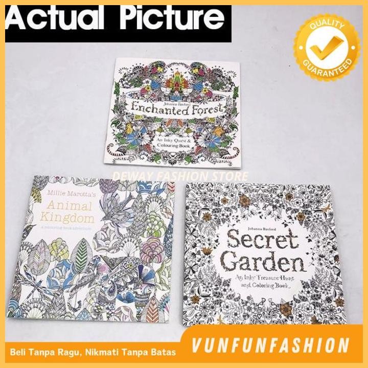 BUKU MEWARNAI COLORING BOOK DEWASA SECRET GARDEN ANTI STRESS ART BEST PRODUCT