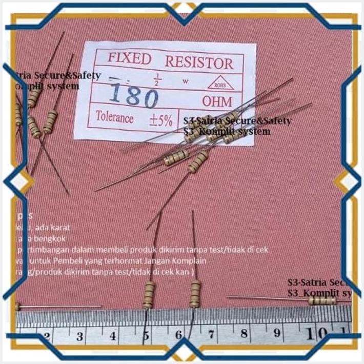 [SSC] SETENGAH RESISTOR 1/2W 180R 180 OHM 180ROHM 0.5W R W 180OHM 1/2WATT