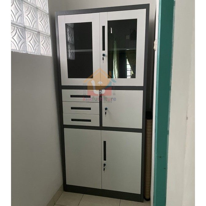 

LEMARI ARSIP FILING CABINET BESI 4 PINTU 3 LACI + BRANKAS AK 13