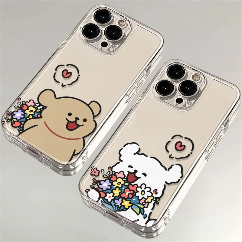 Anak Anjing Kreatif Couple Kebahagiaan Casing Iphone 13 Pro Max 11 Pro Max Xr Iphone 14 15 16 Plus 7
