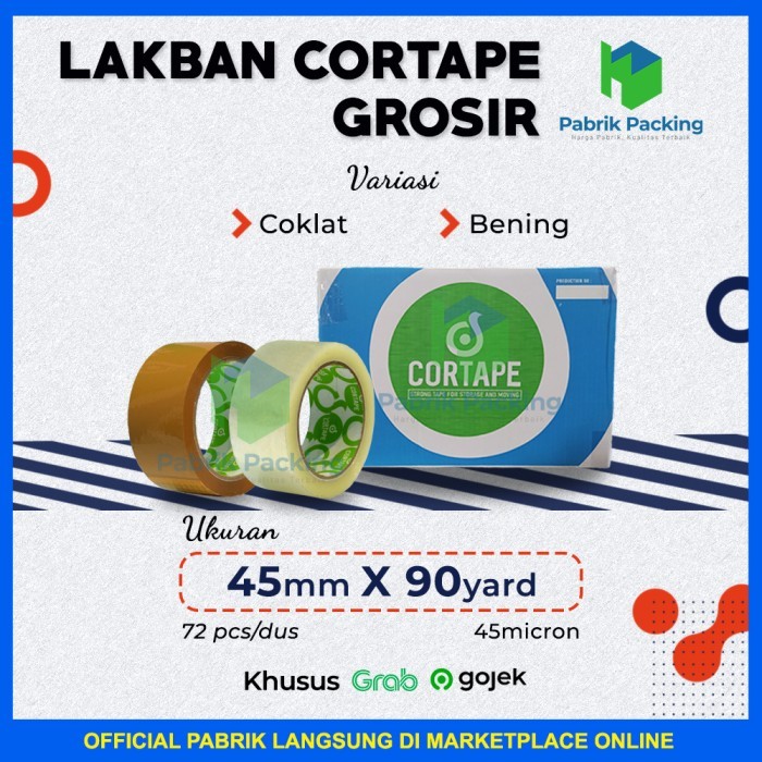 

LAKBAN CORTAPE SETARA DAIMARU - UKURAN 45MM X 90YARD 1 DUS OJOL