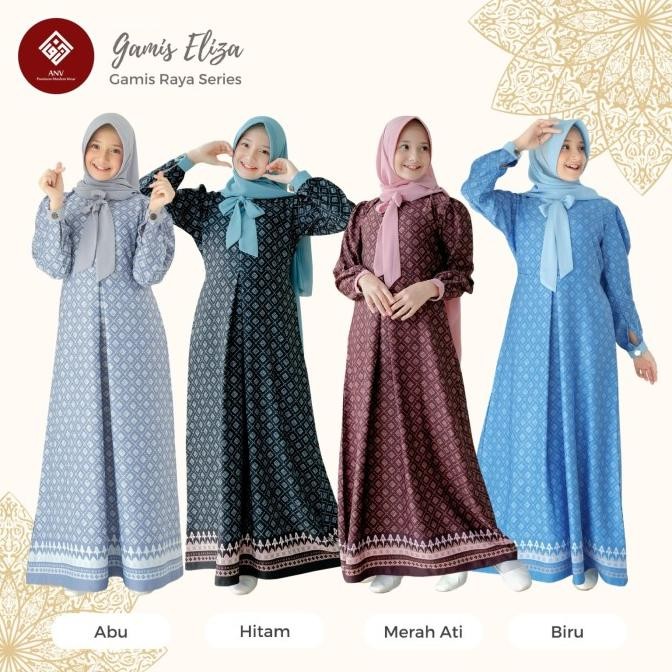 Ready Gamis Eliza Ori Anv Sarimbit Baju Muslim Premium Anak Remaja Perempuan Stok Terbatas