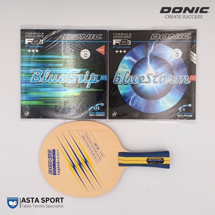 Bat Donic Waldner Legend Carbon Kombinasi Karet Donic Set