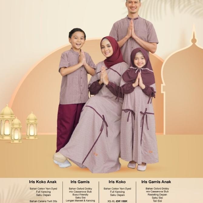 Ready Sarimbit Nibras Iris Maroon - Sarimbit Nibras 2021 - Gamis Couple Pengiriman Cepat