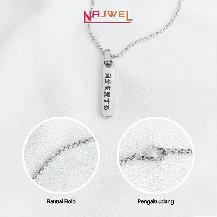 GRATIS ONGKIR Marshel Necklace - Kalung Ukir Nama Laser Pria Wanita Titanium Steinless Steel Anti