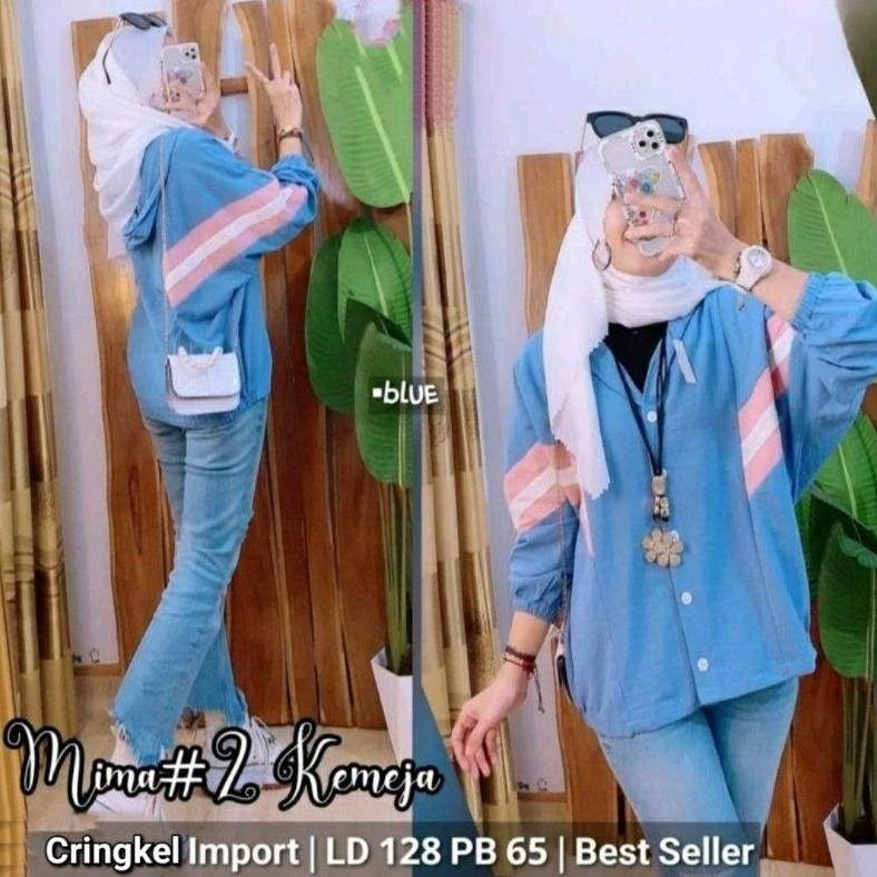 Mima 2 Kemeja Hoodie // Kemeja Hoodie / Kemeja Kanyor / Atasan Wanita / Blouse Wanita / Kemeja Fashi