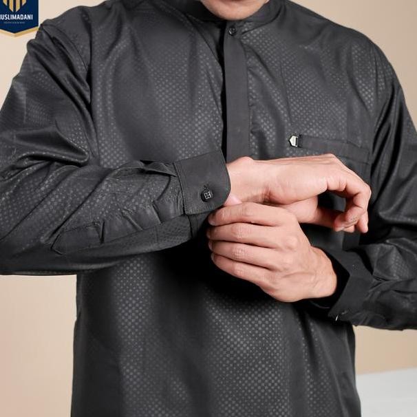 Baju Koko Kurta  Dewasa KAUTSAR Muslimadani Kurta Lengan Panjang Baju Muslim Pria Pakaian Taqwa Kemk