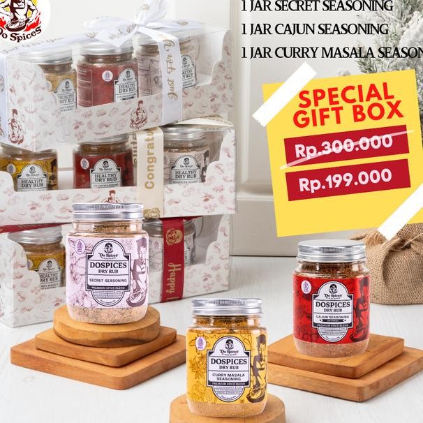 

Dopice Pecial Gift Bo Bundling 3 Jar Healthy Dry Rub Bumbu Marinai Rendah Al