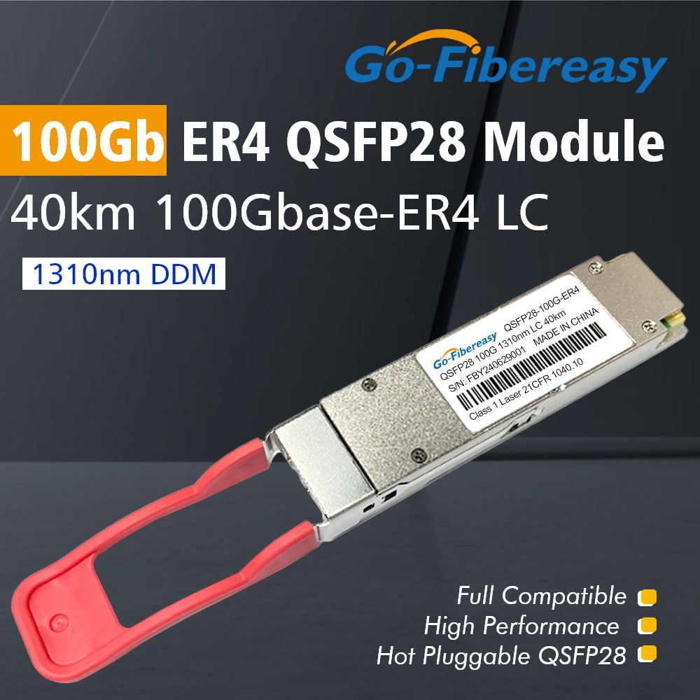 GANC 100Gb ER4 40km QSFP28 Transceiver 1310nm Dual LC Single Mode 100GBASE-ER4 QSFP Optical Module F