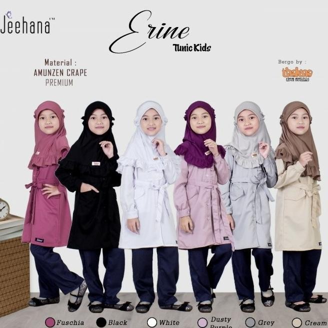 Big Sale Baju Atasan Tunik Anak Perempuan Muslim Erine Jhn Seri Couple Pengiriman Cepat