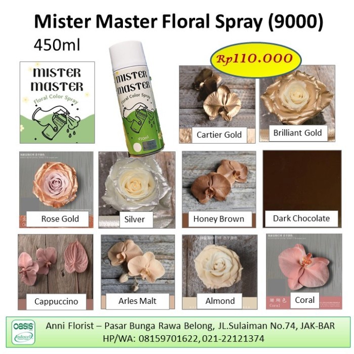 Floral Color Spray (9000), cat bunga, pilok bunga spray warna bunga