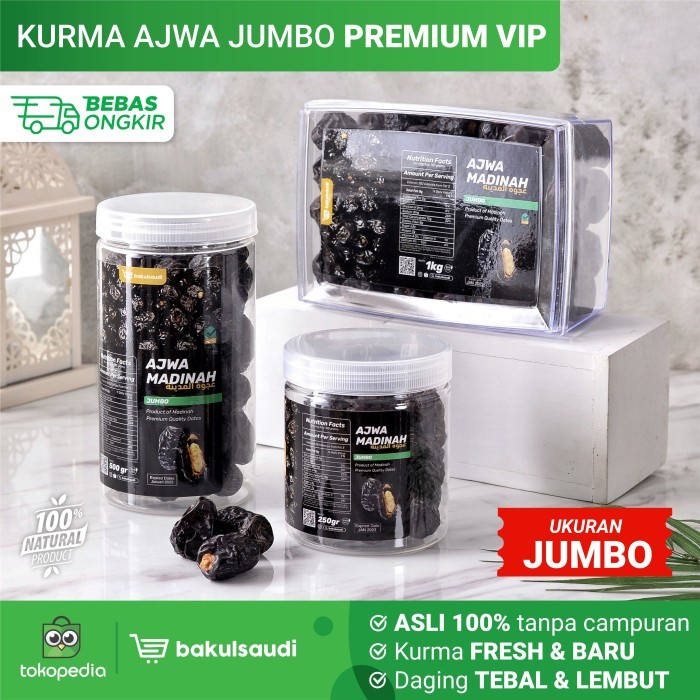 

Kurma Ajwa Jumbo Madinah Premium VIP Kurma Nabi Asli 100% High Quality