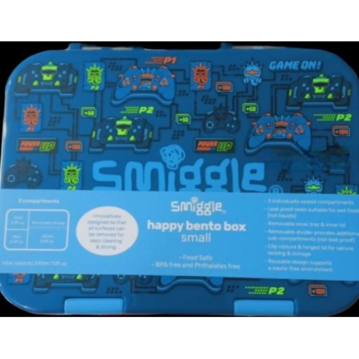 smiggle game on bento box, Bento box Smiggle - Kotak Makan - Lunch Box