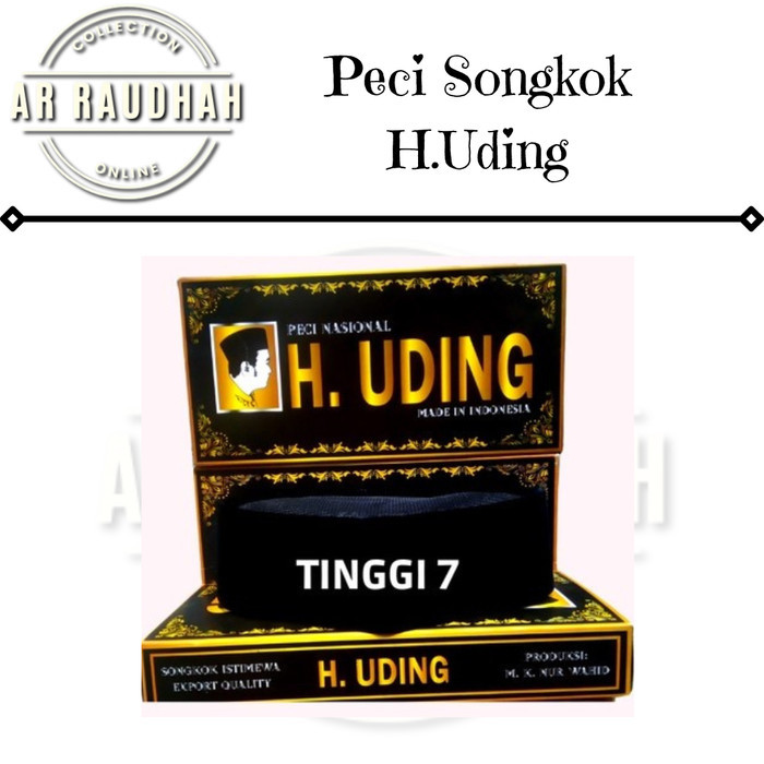 Peci Peci Songkok H. UDING Polos Hitam Full AC Tinggi 7 8 9 Grosir & eceran - Tinggi 7, No.3 modern 