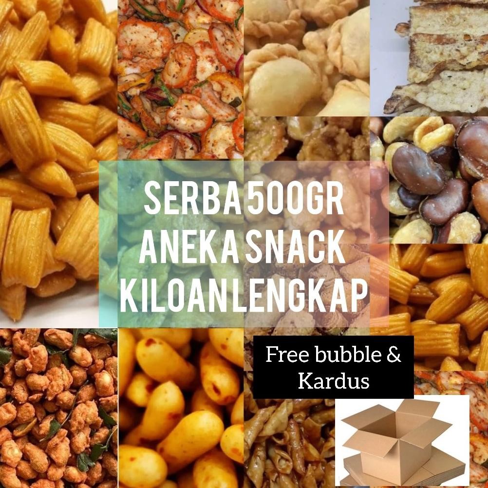 

er-6 SS - Aneka Snack Serba 500 gr Setengah Kilogram/ Snack Kiloan / Keripik Kaca / Makaroni / Basreng Murah