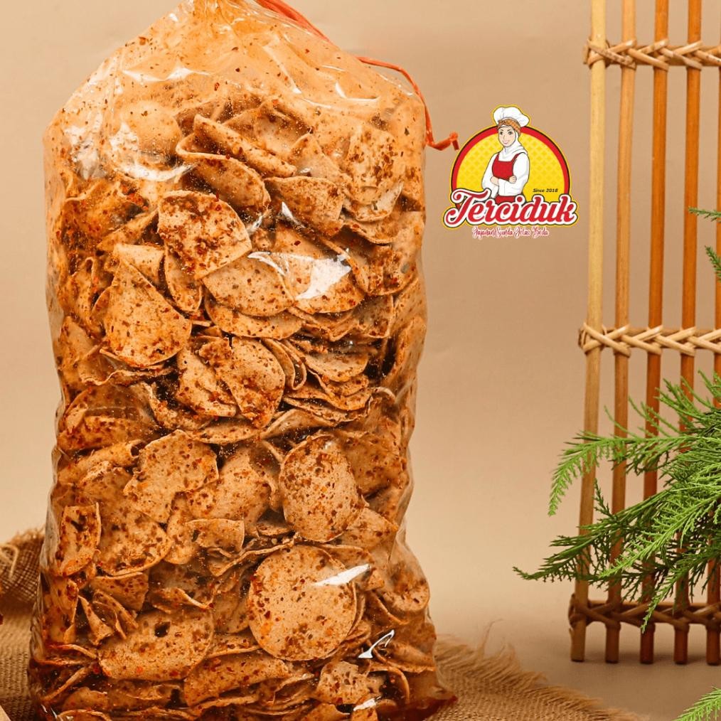 

m-4 TERCIDUK - KERIPIK BASRENG BULAT BUMBU PEDAS DAUN JERUK 500G Hemat
