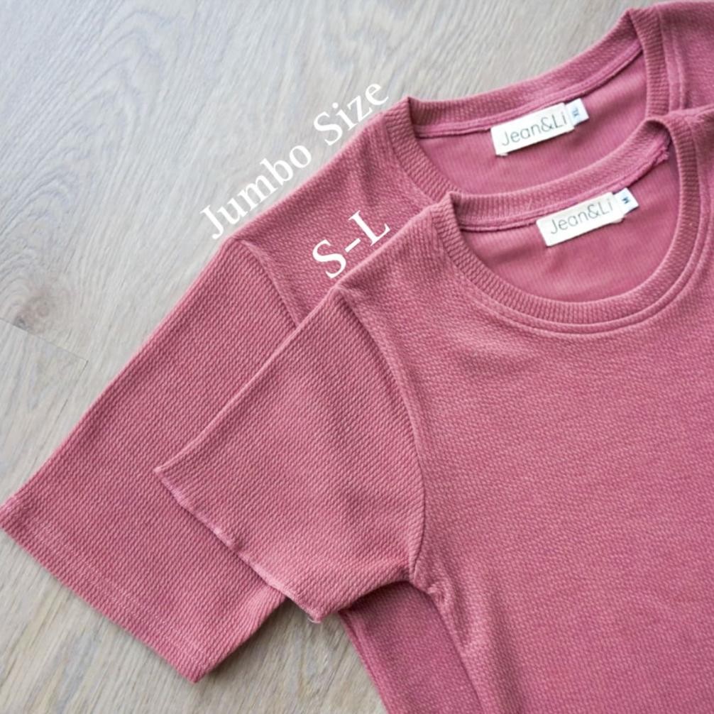 Premium One Set Rib / Ribbed Knit Ica Basic Top And Culotte Pants | Atasan Polos Baju Tangan Pendek 