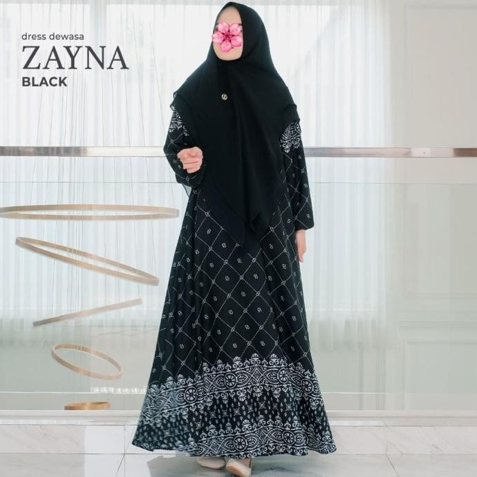 Sarimbit Greenism 2023 Zayna Dress Dewasa (Gamis Saja) By Greenism Berkualitas