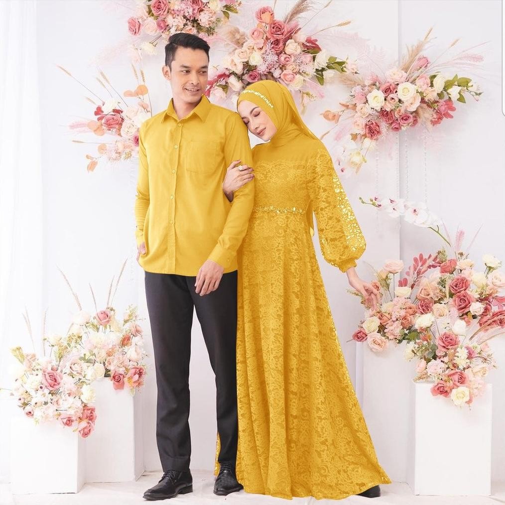 Cp Zulaikha Brukat Rd / Couple Maxi Dress  Zulaikha / Bisa Beli Terpisah Dan Ready Size Anak Zulaikh