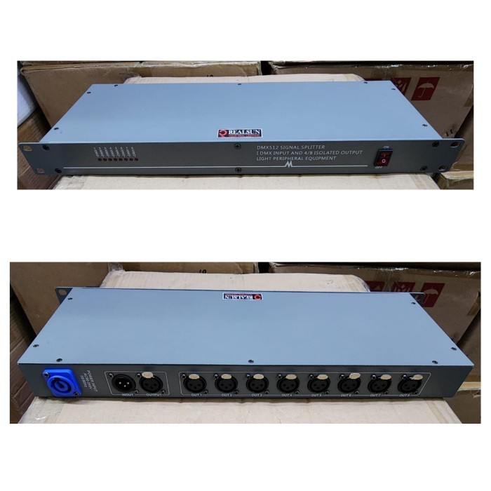 HOT SALE DMX SPLITTER 8 channel RealSun / Lampu Panggung Penguat Sinyal Spliter