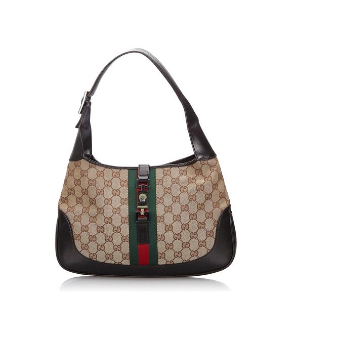 (PRELOVED) GUCCI SHERRY LINE GG SHOULDER BAG BROWN - GUCCI JACKIE - ORIGINAL AUTHENTIC