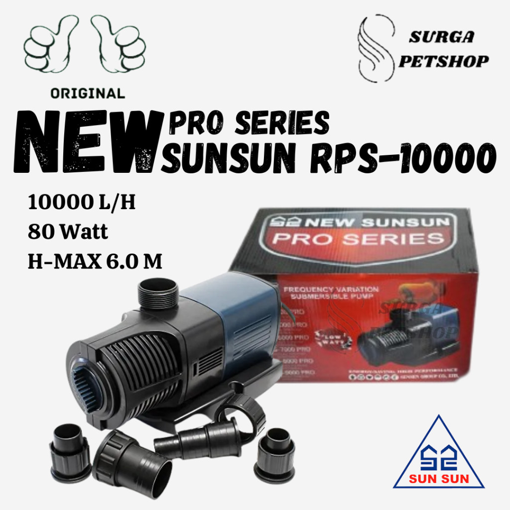 NEW SUNSUN RPS 10000 PRO SERIES POMPA AIR CELUP AKUARUM KOLAM IKAN RPS10000PRO WATER SUBMERSIBLE PUM