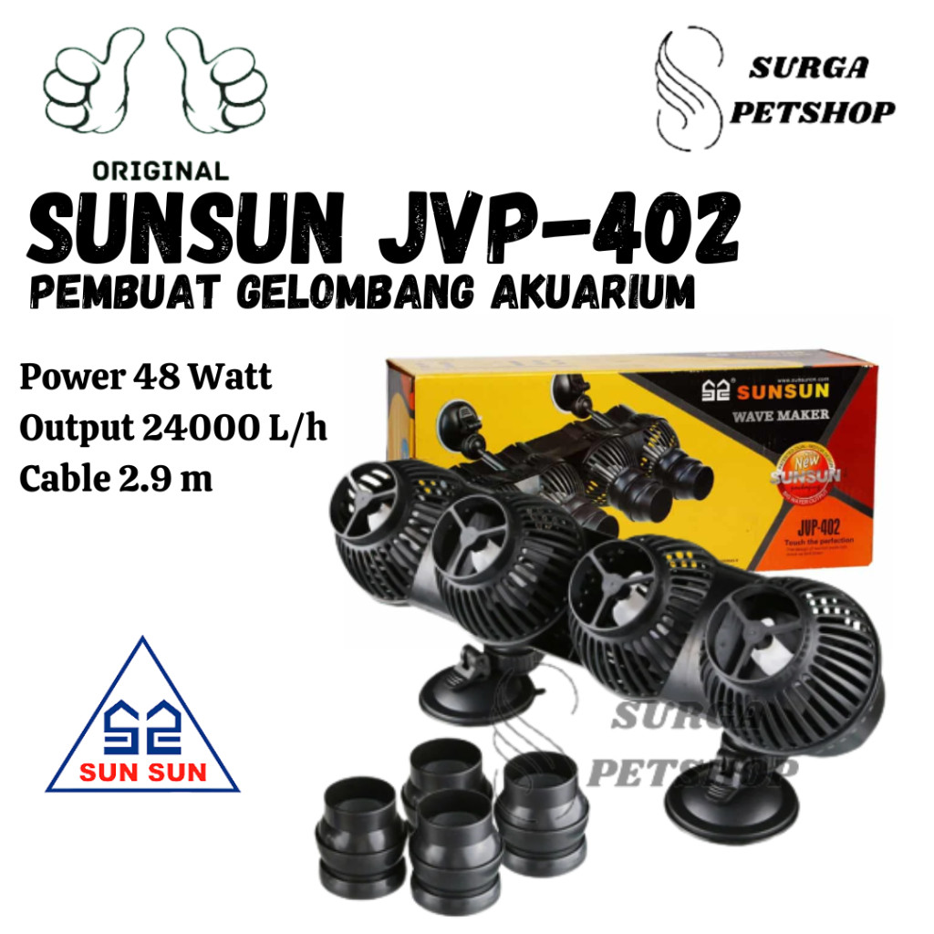 SUNSUN JVP 402 Wave Maker Aquarium Kolam Ikan JVP402  Pembuat Ombak Gelombang Arus Air Akuarium Aqua